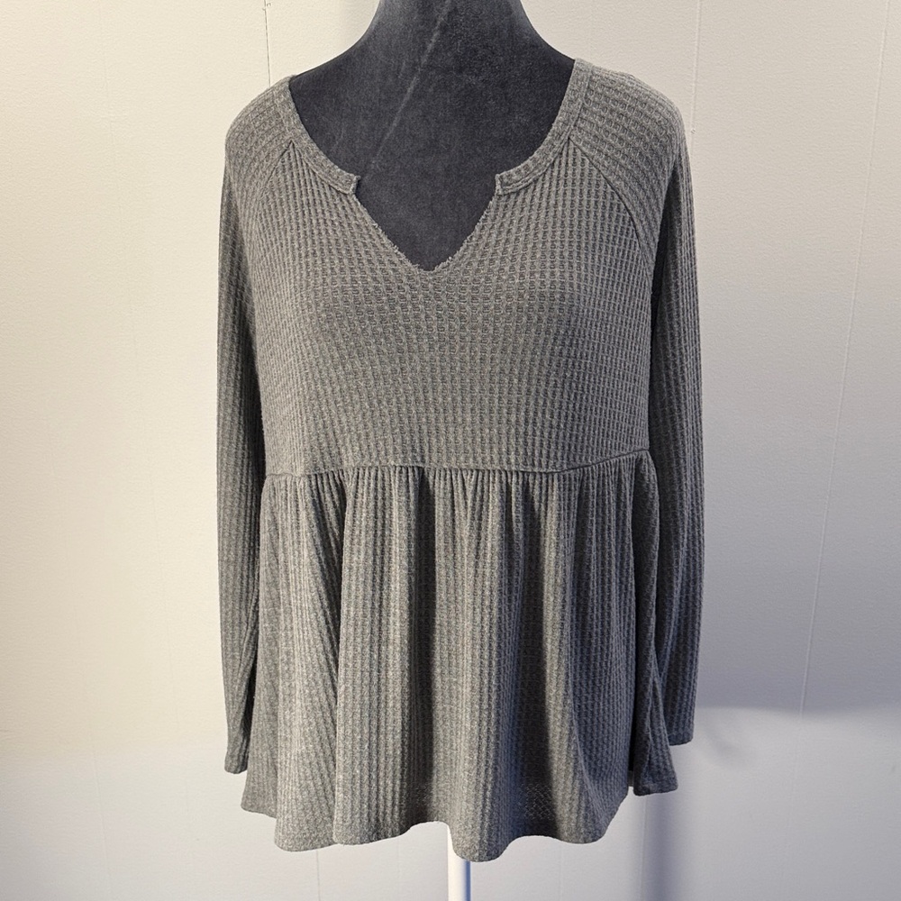Torrid Gray Ribbed Long Sleeve Tunic Sz 00